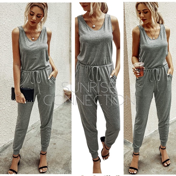 Last 1❤️Gray Anytime Jumpsuit - Picture 3 of 8